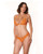 Mango Obsession Lace & Mesh Bra & Thong 2 pc Set - Orange SM