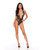 Mesh Foil Embroidered Deep V Teddy w/Open Crotch - Black XL
