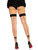 Spandex Sheer Backseam Stockings With Woven Bow Accent - Os - Nude Black