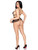2 Pc Scalloped Lace and Mesh Babydoll and Matching Crotchless Panty - Medium - Black