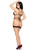2 Pc Lace and Sheer Cami Garter and Matching Panty - Small - Black