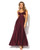 Brigeta Satin Cut Out Long Dress - Burgundy XL