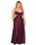 Brigeta Satin Cut Out Long Dress - Burgundy 1X/2X