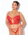 Cecily Lace & Mesh Bustier w/Thong & Garter Straps - Red 3X/4X