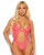 Eden Scalloped Lace High Cut Teddy - Coral MD