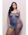 Vixen When Stars Align Rhinestone Net Halter Dress - Blue QN
