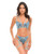 Emilia Floral Embroidered 2 pc Set w/Strapping Details & Attached Double Garter - Blue LG