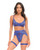Delphi Lace 2 pc Set w/Attached Garter - Cobalt Blue MD