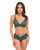 Alessia Soft Cup Lace & Mesh 2 pc Set w/Ruffle Details - Green LG