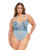 Emilia Floral Embroidered Teddy - Blue 1X