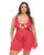 Tiana Lace Babydoll w/Side Slits & Strap Details - Red 1X/2X
