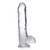 Jock C-Thru Slim 9" Clear Tpe Dildo With Balls