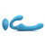Strap U Mighty Rider 10X Vibrating Silicone Strapless Strap-On Blue