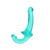 Realrock Crystal Clear Strapless Strap-On 6'' Turquoise