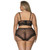 Bra & Split Crotch Short & Cat Ears Black 2Xl