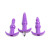 Trinity Vibes 3 Piece Vibrating Anal Plug Set Purple