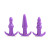Trinity Vibes 3 Piece Vibrating Anal Plug Set Purple