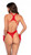 Fishnet Bodysuit With Gloves - Os - Red