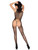 2 Pc Circle Net Cupless Suspender Lingerie Jumpsuit and Matching Panty - Os - Black