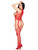 2 Pc Circle Net Cupless Suspender Lingerie Jumpsuit and Matching Panty - Os - Red