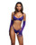 Bare Bliss Mesh & Satin Bra & Thong 2 pc Set - Dark Purple L/XL