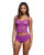Lacy Lounger Floral Lace Camisole w/Matching Shorts - Fuchsia L/XL