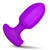 Ribbed Vibrating Silicone Butt Plug - Purple