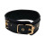 Rouge Leather Plain Collar Black with Gold Accessories