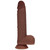 Realrock Dual Layered Realistic Vibrating Thrusting Dildo With Balls 8" Brown