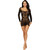 Long Sleeve Bodystocking Mini Dress Black