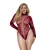 Dreamgirl Honey Long Sleeve Teddy Burgundy Queen Size