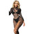Black Pearl Leopard Lace Catsuit Black