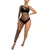 Black Pearl Diamond Pothole One Side Bodysuit Black