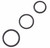 Spartacus Rubber Cock Ring Set - Black Pack Of 3