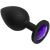Doc Johnson Booty Bling Large Black Butt Plug Purple Stone