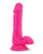 Blush Neo 6" Dual Density Suction Cup Dildo With Balls - Neon Pink