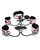 Spartacus Fetish Faux Leather Collar To Wrist & Ankle Restraints Bondage Kit With Leash - Pink