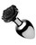 XR Bootysparks Black Rose Anal Butt Plug Small