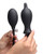 XR Master Series Dark Inflator Inflatable Silicone Anal Butt Plug - Black
