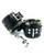 Sensual Sin Fetish Leather Padded Wrist Cuffs - Camo Piping