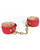 Spartacus Fetish Pu Wrist Cuffs With Plush Lining - Red