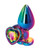 NS Novelties Rear Assets Mulitcolor Heart Medium Butt Plug - Rainbow