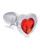 XR Booty Sparks Red Heart Gem Glass Anal Butt Plug - Small