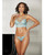 Shirley Of Hollywood Strappy Lace Bra And & Thong Mint Sm