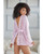 Allure Nina Lace & Mesh Robe With G-String Pink L/Xl