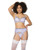 Crystal Pink Buffalo Check Print, Bra, Garter Belt & String Grey/Pink Xl
