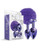 Nixie Metal Butt Plug Set With Jewel Inlaid & Pom Pom - Purple Metallic