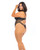Josephine High Leg Teddy With Removable Fishnet Collared Harness Black 3X