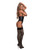 Lust Mistress Cupless Corset With Velcro Choker Collar, Metal Garters & G-String Black L/Xl