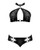 Lust Juno Top With Velcro Choker Neck & Mini Short Black S/M
